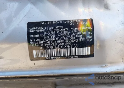 2020 Subaru Crosstrek Limited из США, поврежденный, VIN JF2GTAMCXL8263166